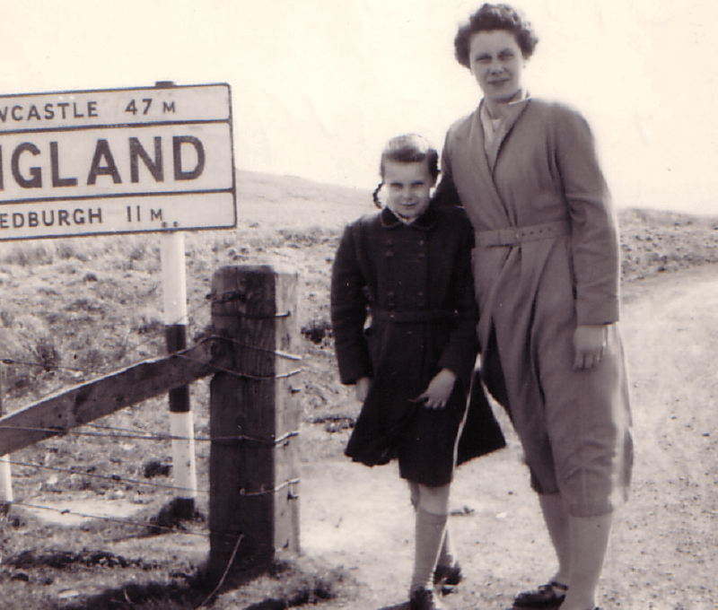 Irene and Ann on Scotland border